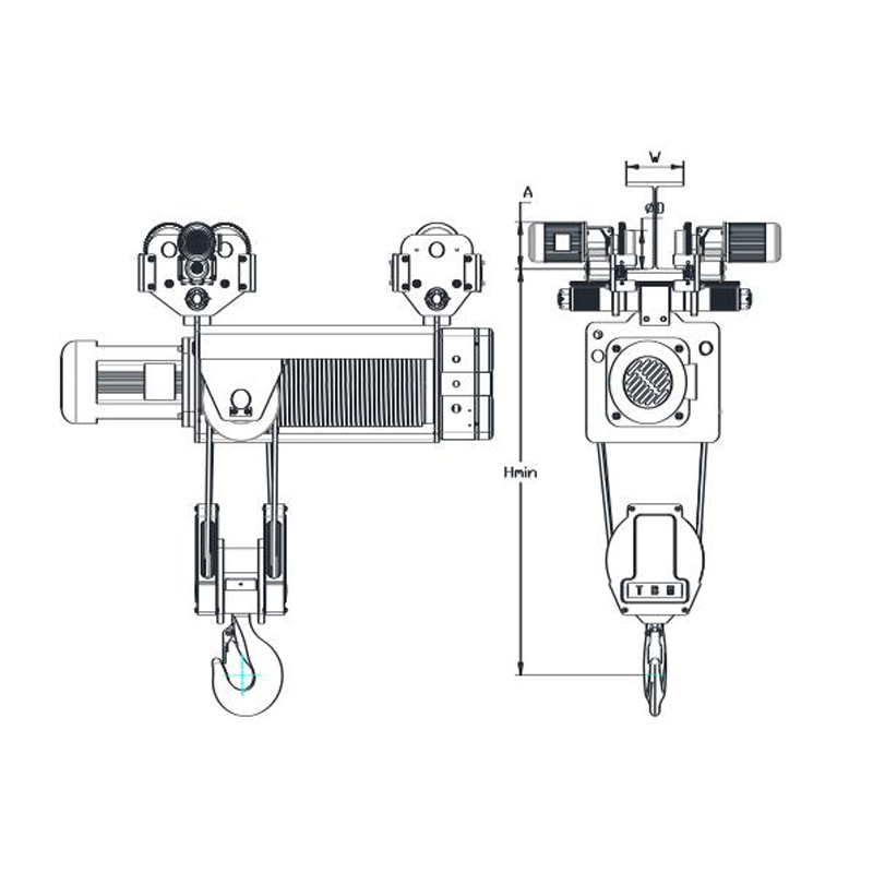 Palan électrique à câble métallique, hauteur libre standard SHA7